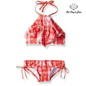 Kanu Surf Morgan Ruffle Halter Bikini Swimsuit Size 14